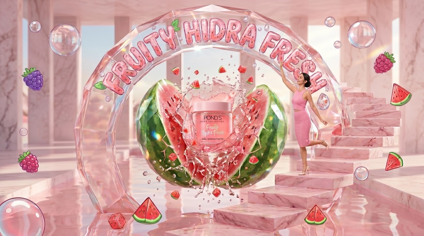 Stylized 3D watermelon detail floating.