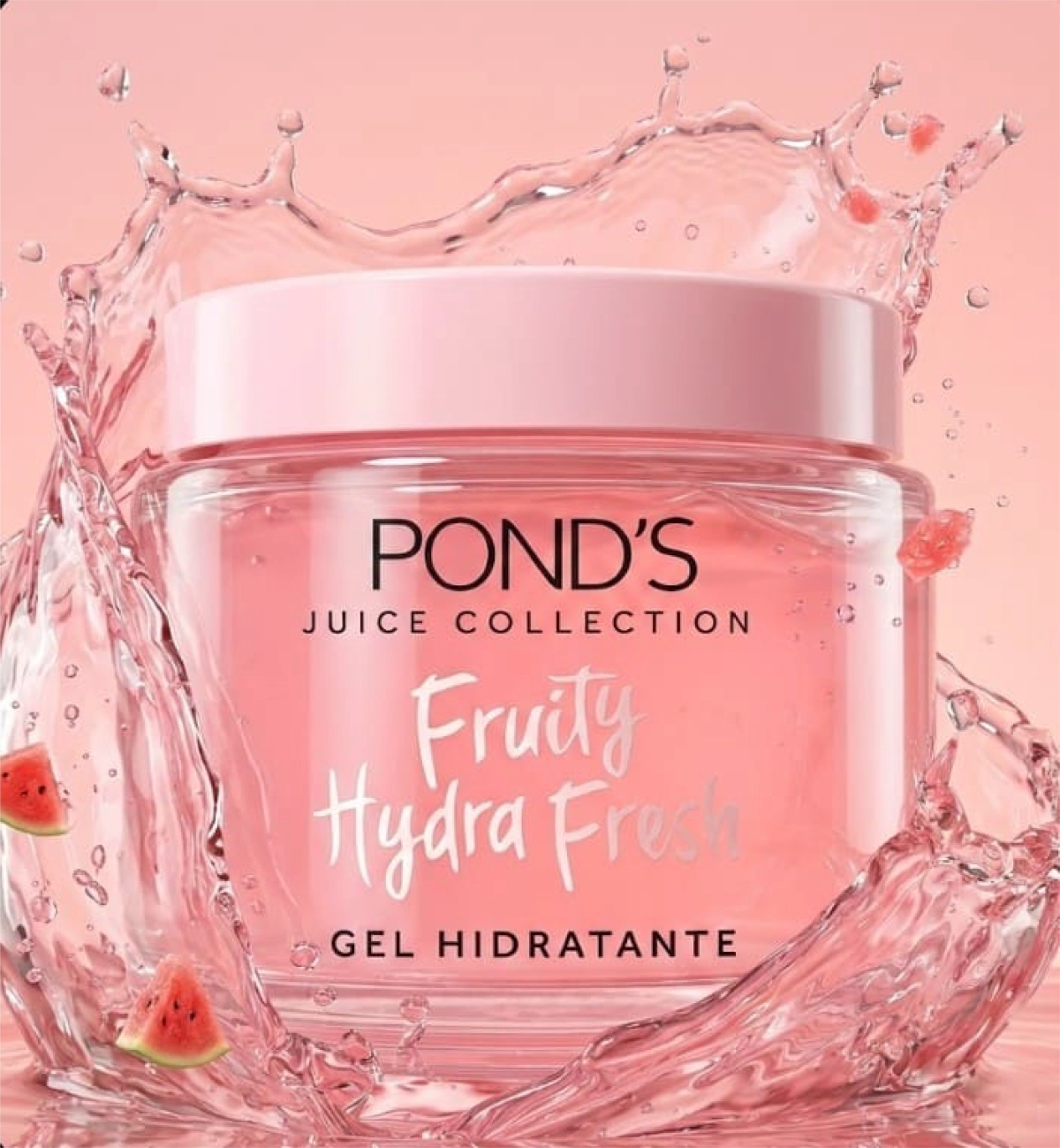 Minimalist and elegant composition of the Pond's Fruity Hydra Fresh product.